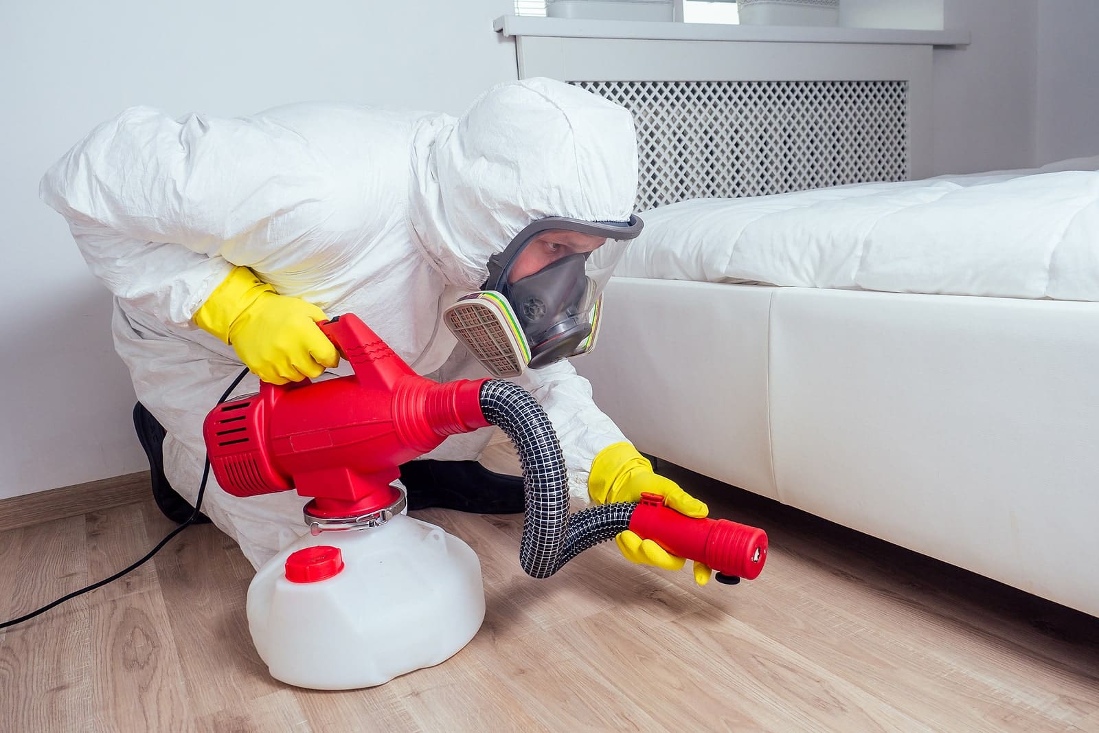 CalPro Pest Control employee providing bed bug extermination service in Sacramento, CA.